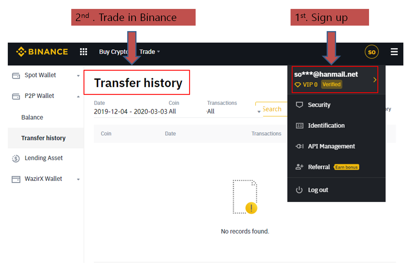 Sign up and trade(buy & sell) in BINANCE - Nomadtask